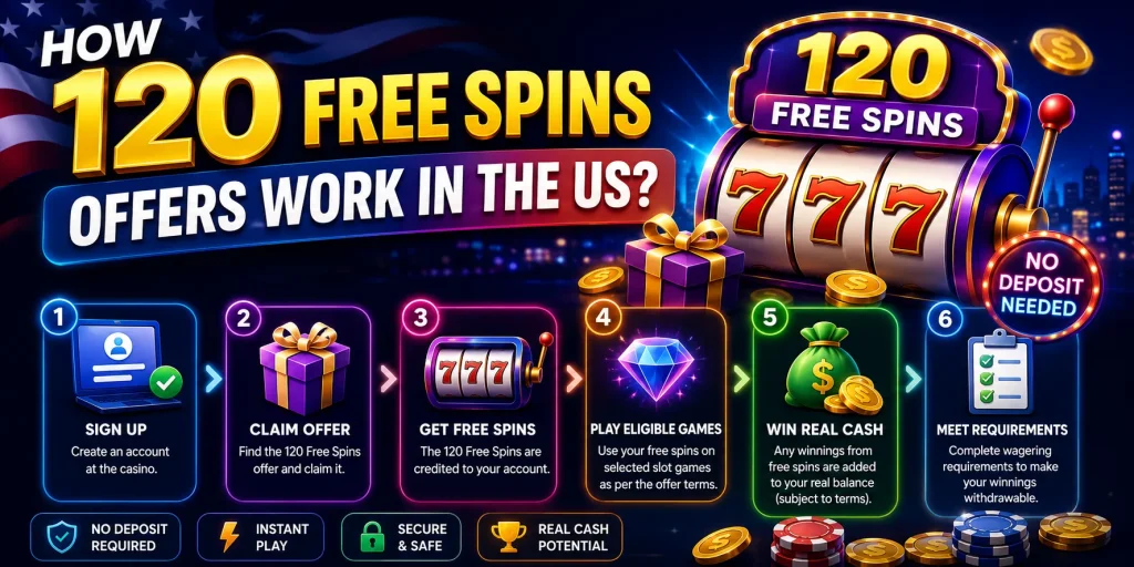 How 120 Free Spins Offers Work In The US